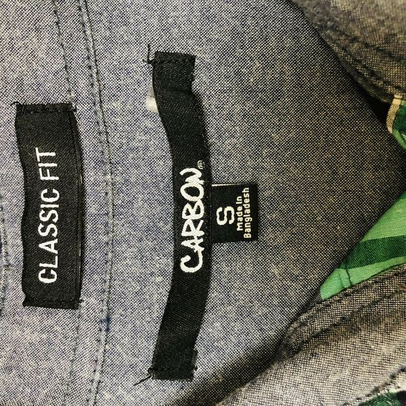 Carbon Classic Fit Mens Shirt Green Size S - Picture 7 of 8